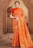 Orange banarasi festival wear saree 60849
