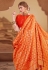 Orange banarasi festival wear saree 60849