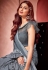 Gray lycra ruffle border saree with blouse 10812