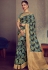 Tamannaah bhatia aqua crepe printed festival wear saree 65932