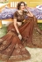 Brown georgette embroidered saree with blouse PRP5263