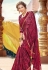 Maroon georgette embroidered saree with blouse PRP5265