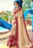 Cream georgette embroidered festival wear saree PRP5266