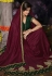 Maroon silk embroidered party wear saree 809