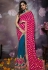 Magenta silk embroidered half and half saree 802