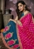 Magenta silk embroidered half and half saree 802