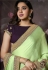 Light green silk embroidered half and half saree 803