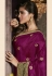 Purple silk embroidered saree with blouse 805