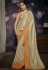 Beige silk embroidered festival wear saree 816