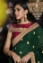 Green silk embroidered festival wear saree 801