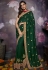 Green silk embroidered festival wear saree 801
