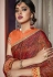 Brown silk embroidered saree with blouse 815