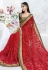 Red net embroidered saree with blouse 2791