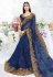 Blue net embroidered saree with blouse 2796