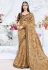 Beige net embroidered saree with blouse 2798
