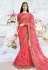 Pink net embroidered festival wear saree 2799