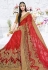 Red net embroidered festival wear saree 2795
