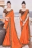 Orange silk embroidered festival wear saree 35864