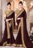 Wine silk embroidered saree with blouse 35865