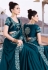 Blue silk embroidered festival wear saree 35866