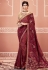 Maroon georgette bandhej saree with blouse 2138