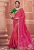 Magenta georgette bandhej festival wear saree 2133