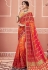 Red georgette bandhej saree with blouse 2137