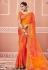 Orange georgette bandhej festival wear saree 2142