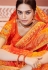 Orange georgette bandhej festival wear saree 2142