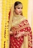 Red georgette stone work bridal wear saree 2772