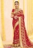 Red georgette stone work bridal wear saree 2772