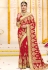 Red georgette stone work bridal wear saree 2780