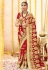 Red georgette embroidered bridal wear saree 2771