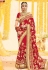 Red georgette embroidered bridal wear saree 2773