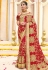 Red georgette stone work bridal wear saree 2778