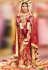 Red georgette stone work bridal wear saree 2778