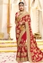 Red georgette embroidered bridal wear saree 2779