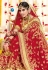 Red georgette embroidered bridal wear saree 2781