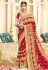 Red georgette stone work bridal wear saree 2782