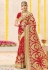 Red georgette stone work bridal wear saree 2776