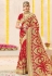 Red georgette stone work bridal wear saree 2776