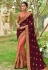 Purple art silk embroidered half and half saree 3032