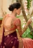 Purple art silk embroidered half and half saree 3032