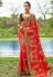 Red art silk embroidered saree with blouse 3026