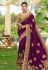 Purple art silk embroidered festival wear saree 3030
