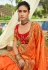 Orange art silk embroidered festival wear saree 3021