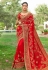 Red art silk embroidered saree with blouse 3024