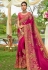 Magenta art silk embroidered saree with blouse 3028