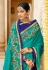 Turquoise georgette embroidered half and half saree 3971