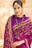 Magenta georgette embroidered half and half saree 3976